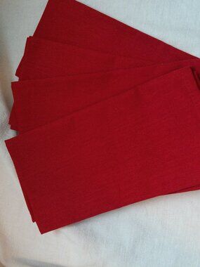 Dark Red Cloth Napkins 19" Square Cotton Blend Solid Color Set of 4 NEW